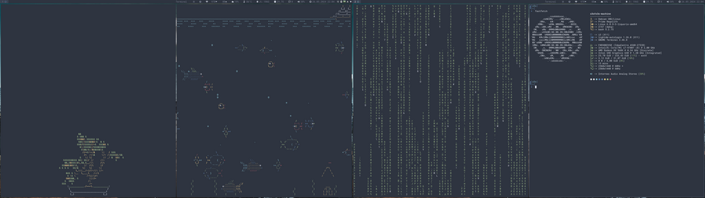 cBonsai + AsciiQuarium + cMatrix + FastFetch